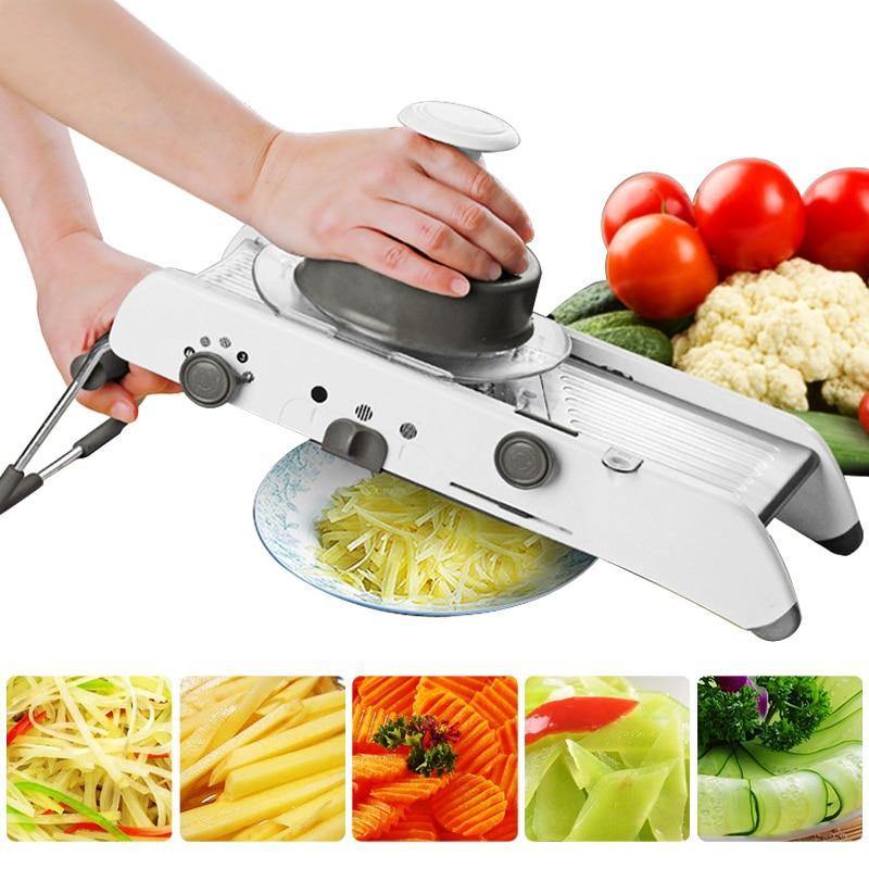 MultiSlicer® - Cortador De Legumes  Fatiador Ralador Com Regulagem Em Inox Profissional.