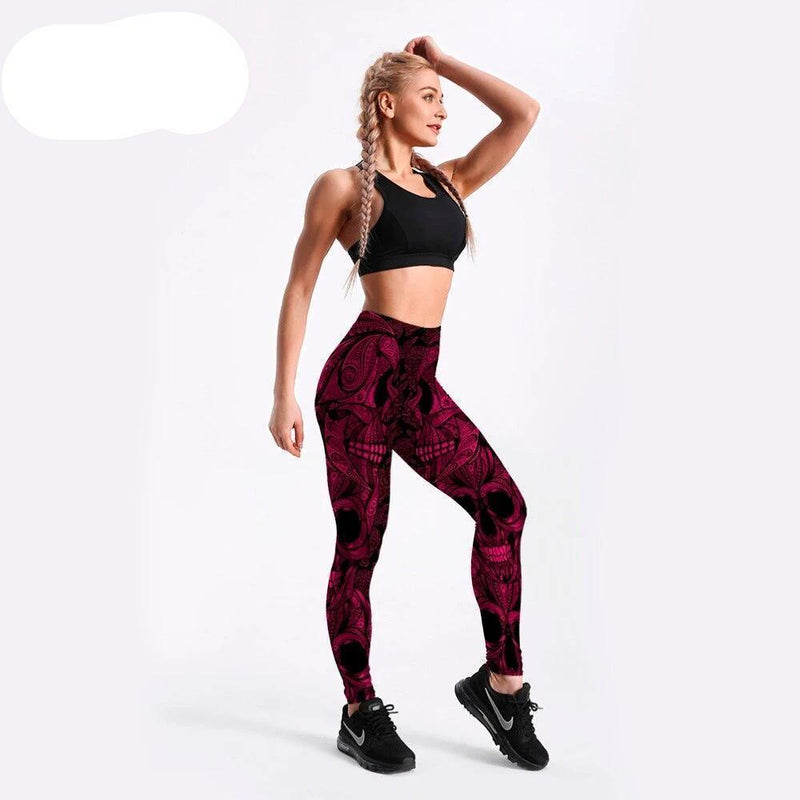 Calça Legging Cintura Alta Pink Skull - Penny Lane