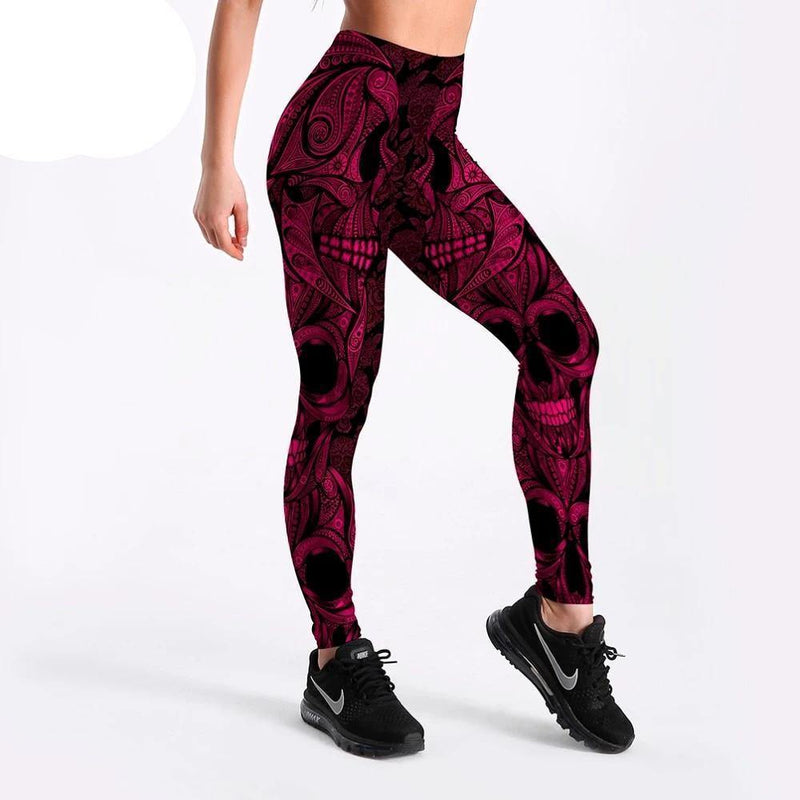 Calça Legging Cintura Alta Pink Skull - Penny Lane