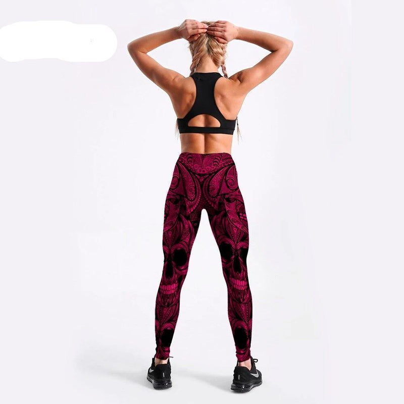 Calça Legging Cintura Alta Pink Skull - Penny Lane