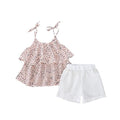 Conjunto Summer Blusa Babados de alcinha com Shorts - Tamanho de 0 a 5 anos