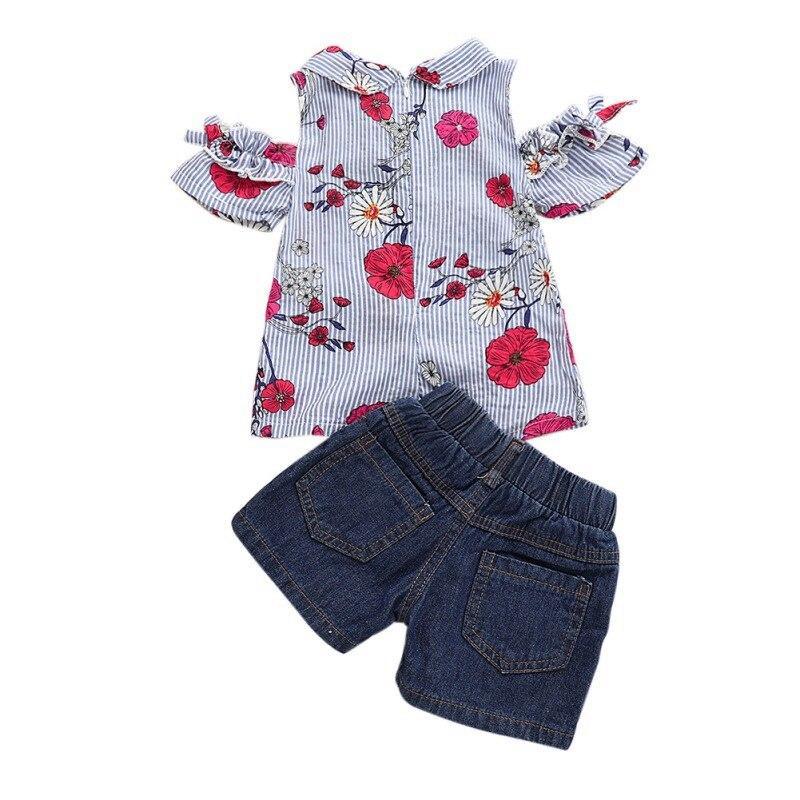 Conjunto Summer Floral e Listras - Tamanhos de 1 a 5 anos