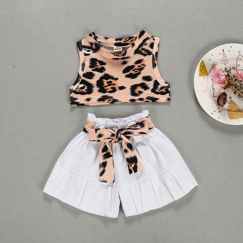 Conjunto Shorts Clochard + Cropped Leopardo - Tamanhos de 6 meses a 3 anos