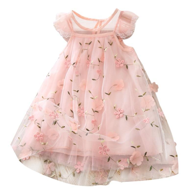 Vestido Princesa Floral Bordado - Tamanhos de 1 a 6 anos