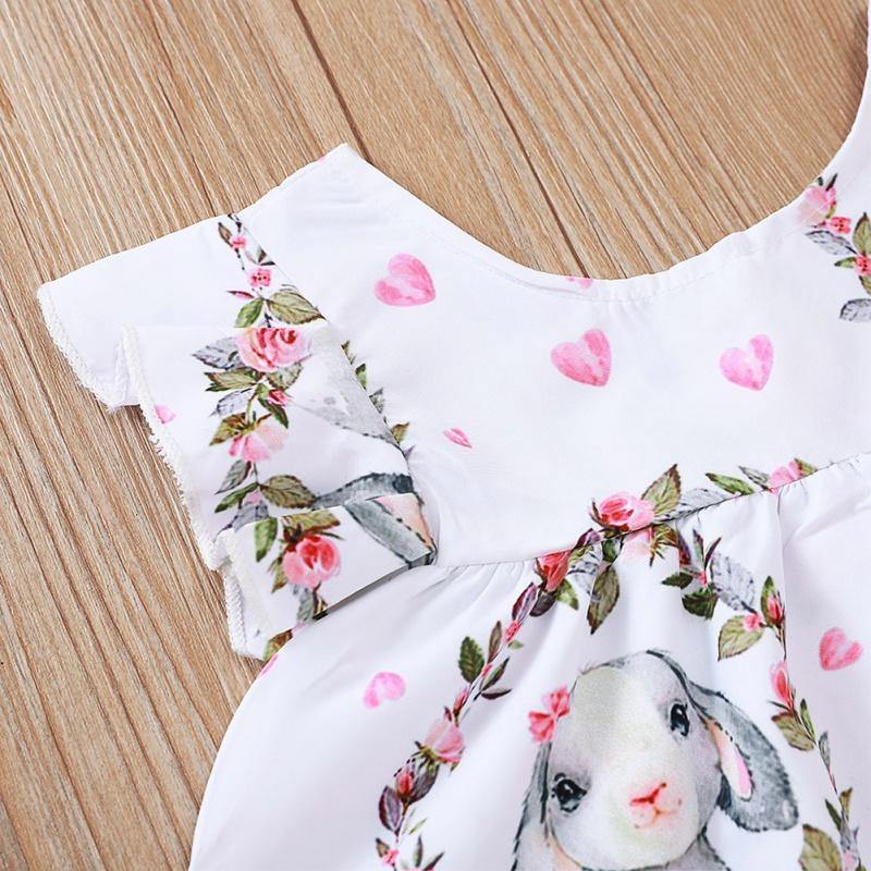 Vestido Casual Coelhinha - Tamanhos de 6 meses a 4 anos