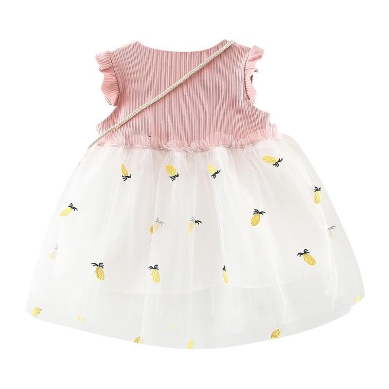 Vestido Casual Abacaxi Cute - Tamanhos de 6 meses a 3 anos