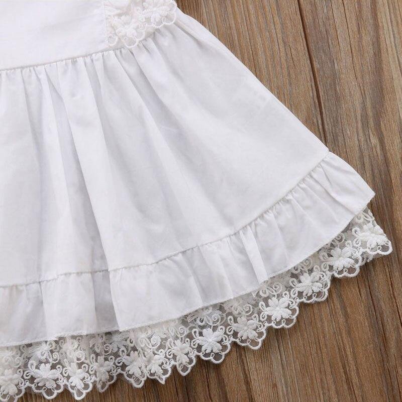 Vestido Branco Renda Manga Mosca - Tamanhos de 1 a 6 anos